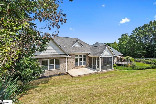 18 Double Crest Dr Lot 5, Taylors, SC 29685 - back of property with a lawn and a sunroom
