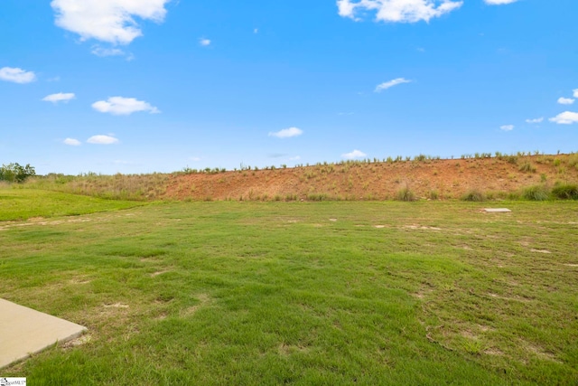 view of yard with a rural view