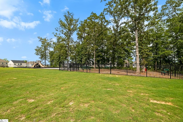 view of yard featuring a playground