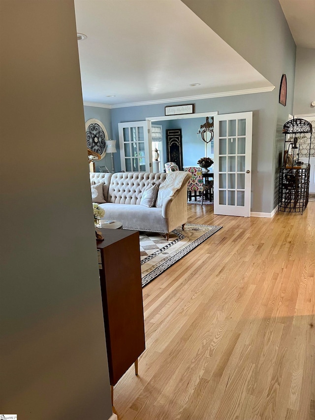 living room featuring light hardwood / wood-style floors