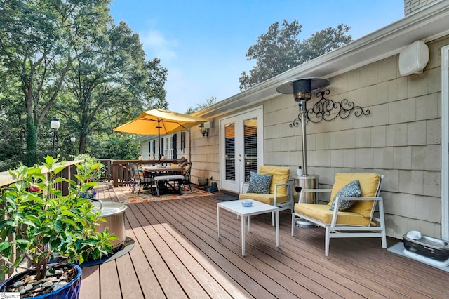 deck featuring french doors