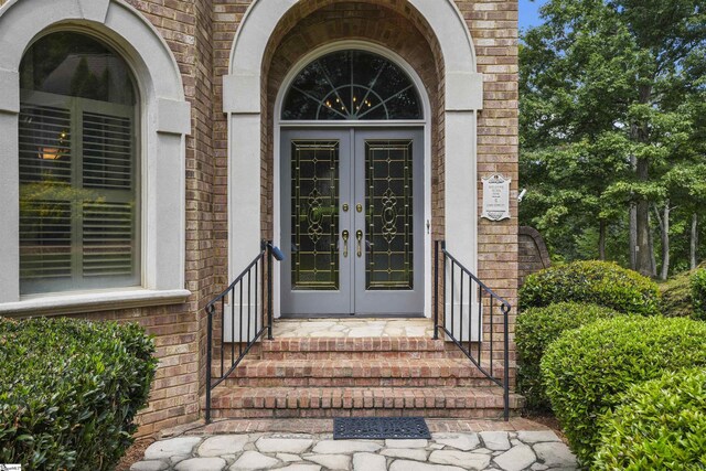 entrance to property with french doors