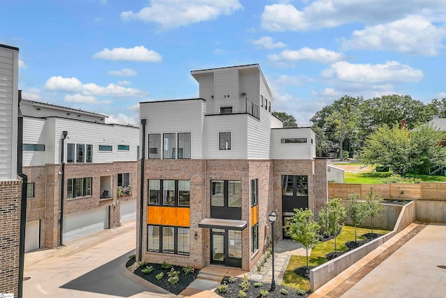 view of property featuring a garage