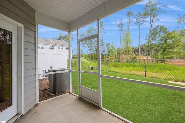 view of unfurnished sunroom