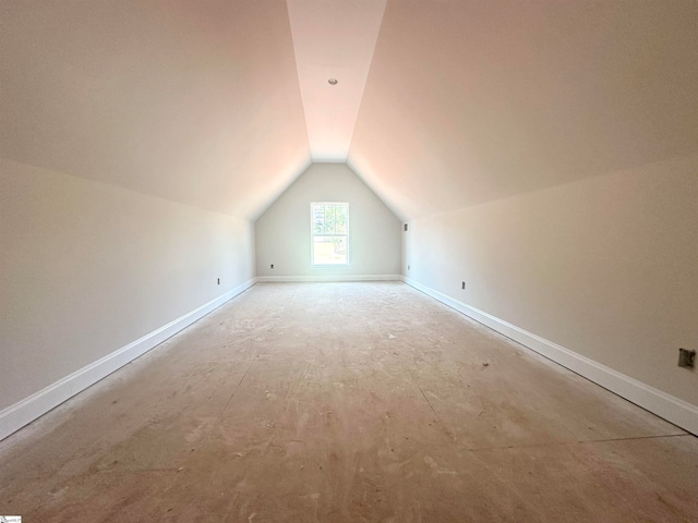 bonus room with lofted ceiling