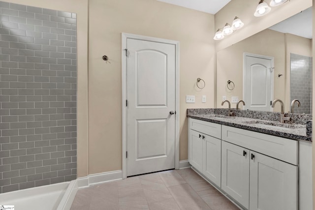 bathroom featuring vanity and tile patterned floors