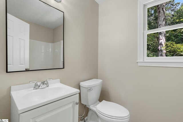 bathroom with vanity and toilet