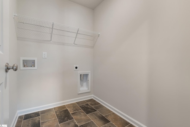 clothes washing area featuring washer hookup and electric dryer hookup