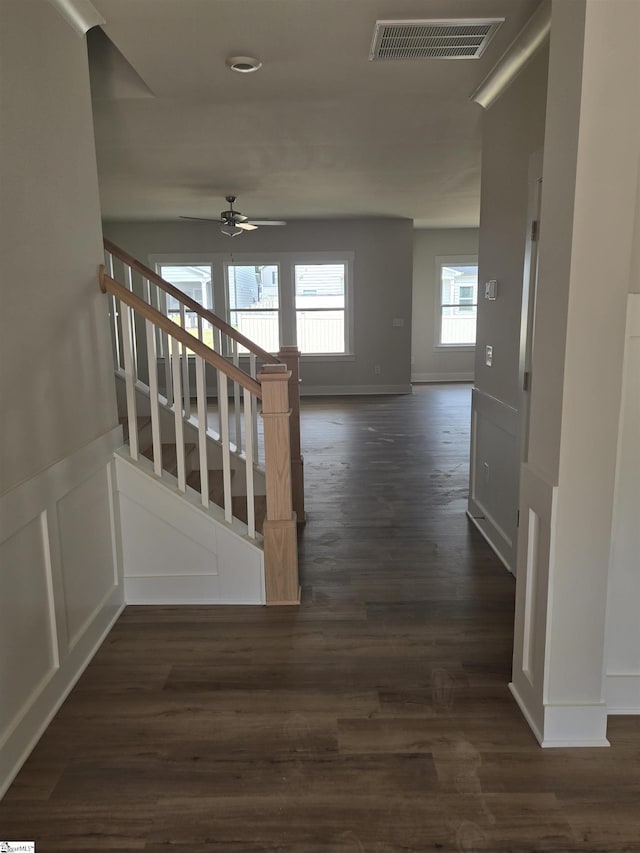 333 Alyssa Landing Dr Unit 72, Fountain Inn, SC 29644 - hallway featuring stairs and dark wood finished floors