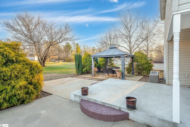 view of patio / terrace with a gazebo