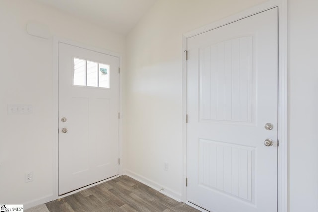 entryway featuring hardwood / wood-style flooring