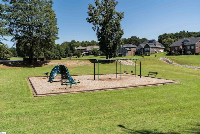 view of play area with a lawn