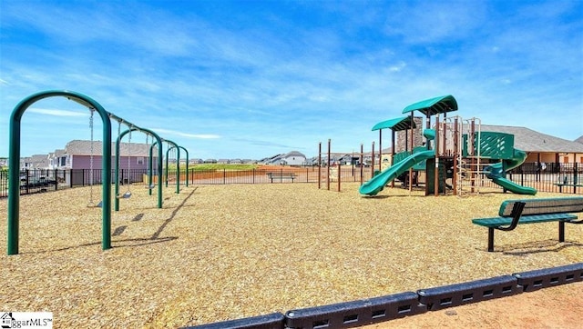 community play area featuring fence