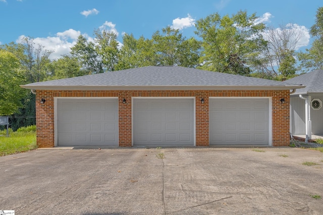 view of garage