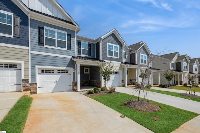 townhome / multi-family property featuring a garage