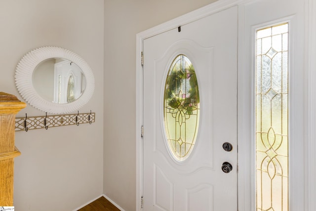 entryway featuring wood-type flooring