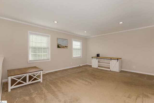 interior space with ornamental molding