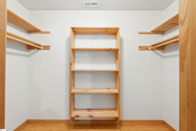 spacious closet with hardwood / wood-style flooring