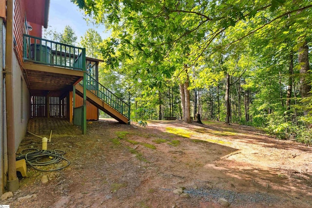 view of yard featuring a deck