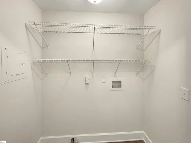 laundry room with washer hookup, hookup for a gas dryer, and electric dryer hookup