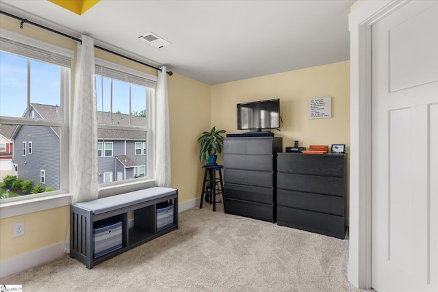 127 Addington Ln, Simpsonville, SC 29681 - living area with baseboards, carpet flooring, and visible vents