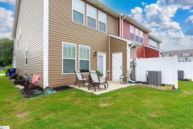 127 Addington Ln, Simpsonville, SC 29681 - back of house featuring fence, central AC, a yard, and a patio
