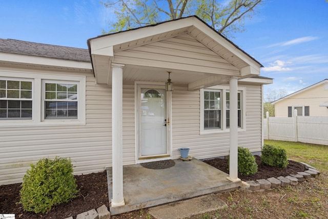 view of doorway to property