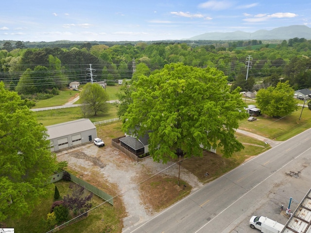 bird's eye view with a mountain view