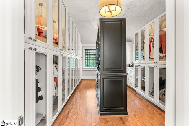 interior space with light hardwood / wood-style floors