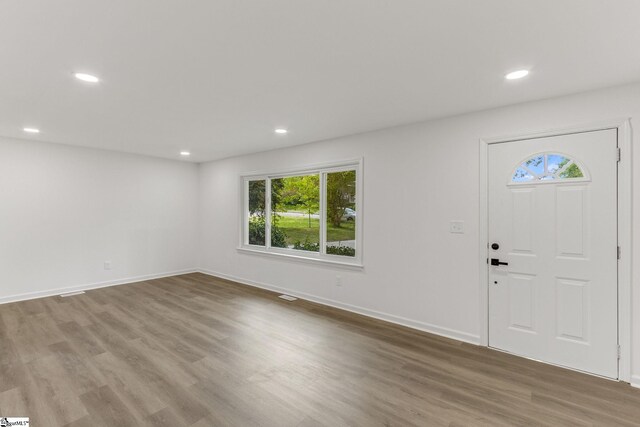 foyer with hardwood / wood-style floors