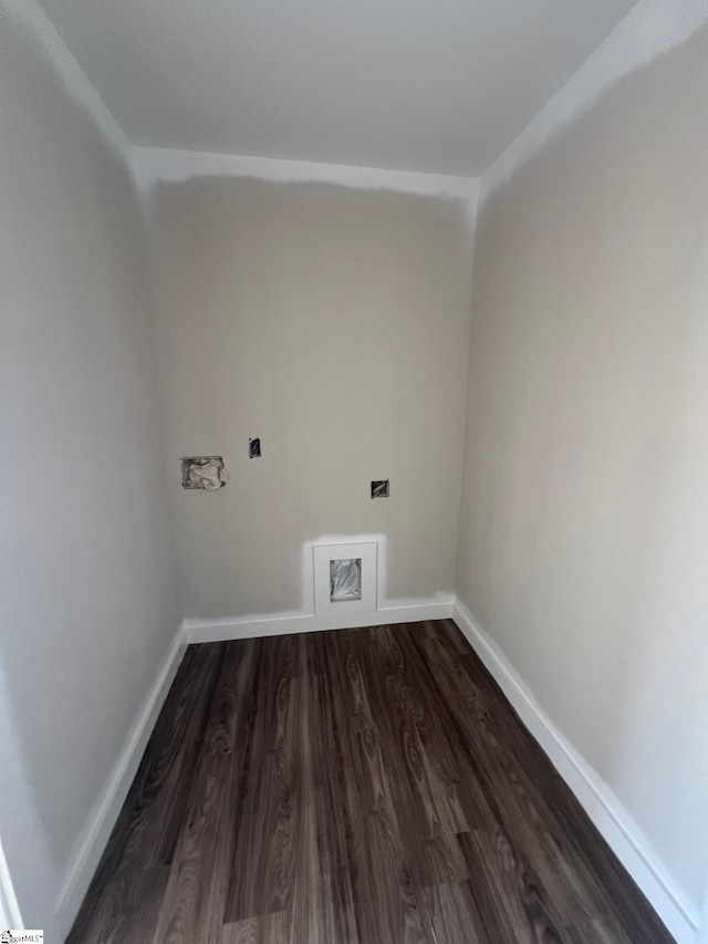 laundry room featuring dark hardwood / wood-style floors