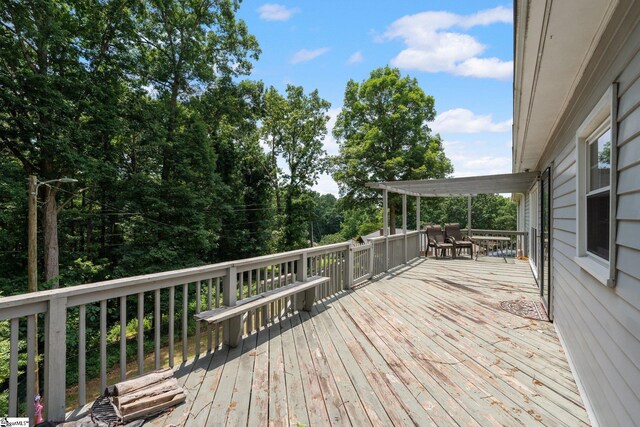 view of wooden deck