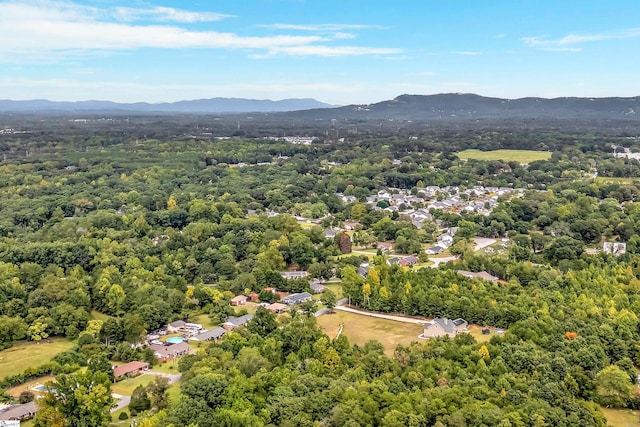 bird's eye view featuring a mountain view