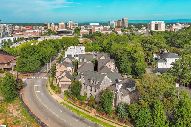 drone / aerial view with a city view