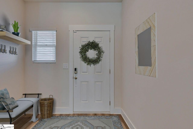 foyer featuring light wood-type flooring