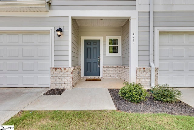 entrance to property with a garage