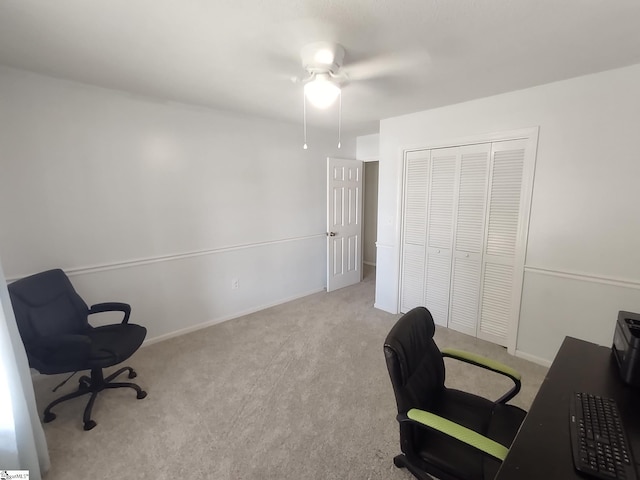 362 Green Hill Dr, Anderson, SC 29621 - office space with carpet floors, a ceiling fan, and baseboards