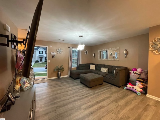 living room featuring hardwood / wood-style floors