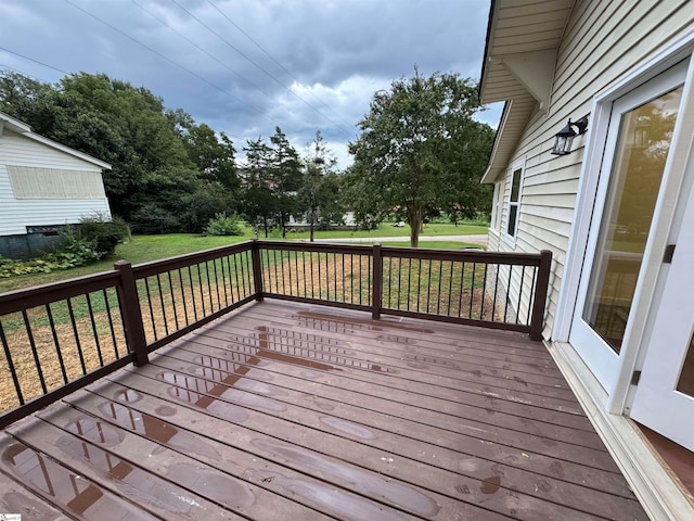 deck with a yard