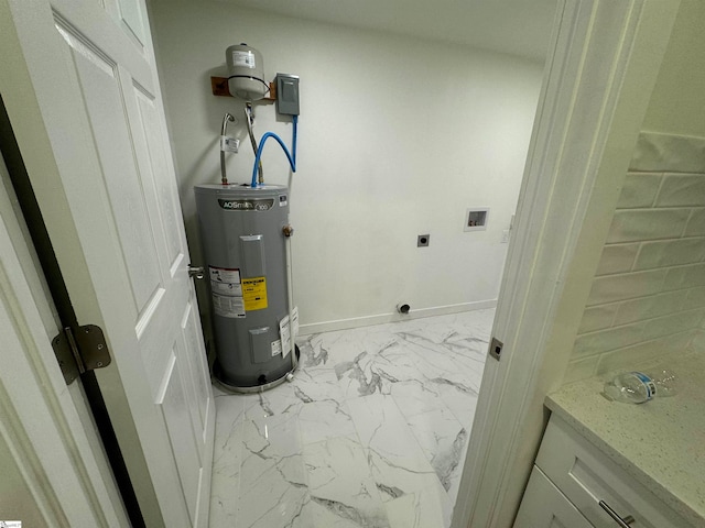 utility room featuring electric water heater