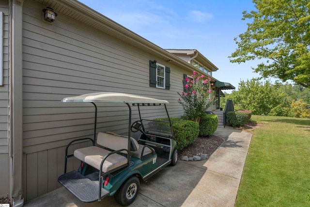 view of home's exterior featuring a yard