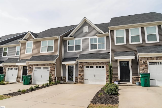 view of property featuring a garage