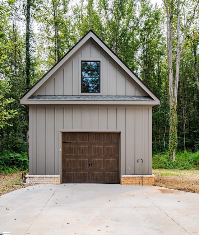 view of garage