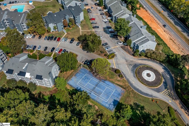 aerial view with a residential view