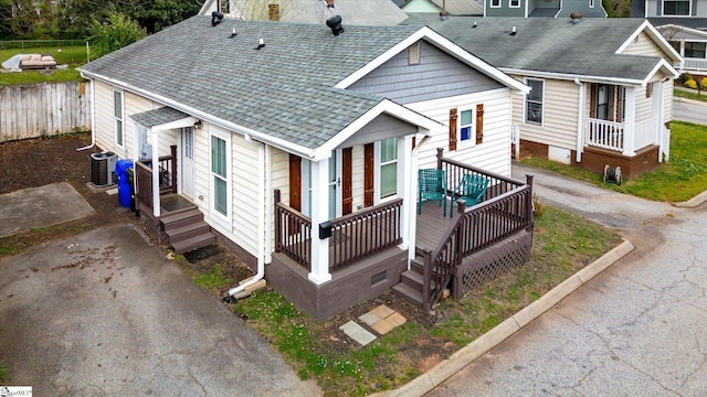 view of front of home featuring central AC unit