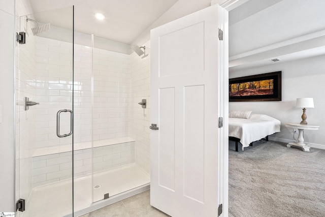 bathroom featuring an enclosed shower