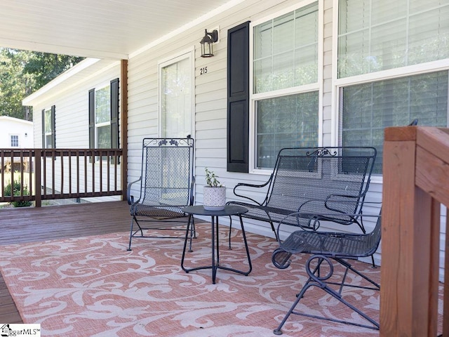 view of patio featuring a porch