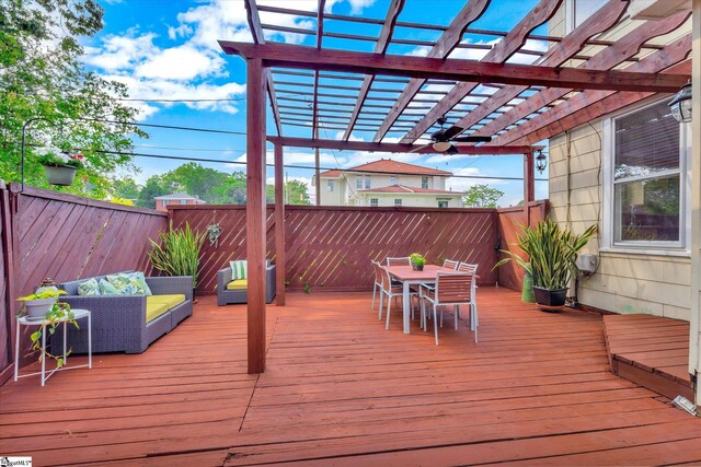 deck with a pergola