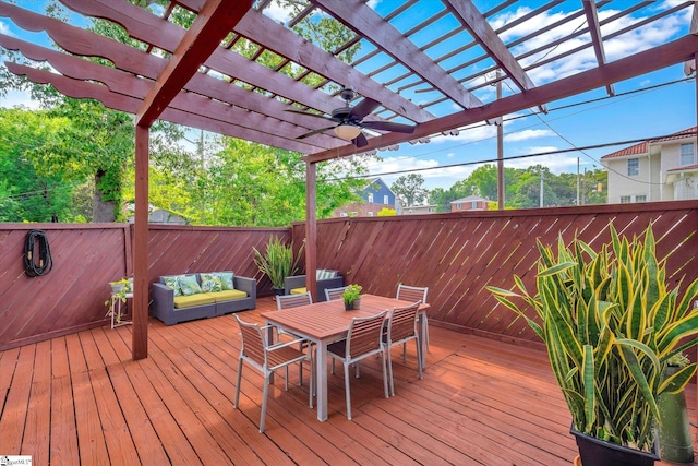 deck featuring a pergola