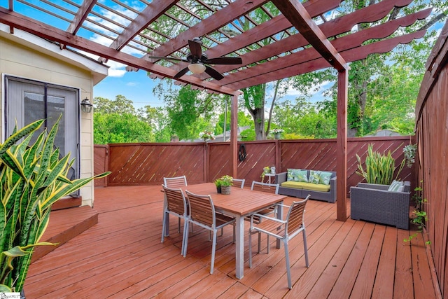 deck with a pergola